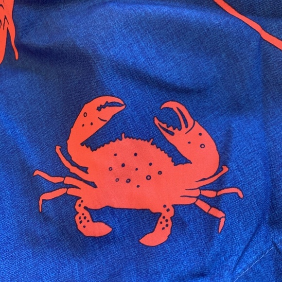 Old Navy Ocean Swim Trunks Size XL Tall 6" Pockets Blue Orange Fish Brief NWT - Picture 5 of 12